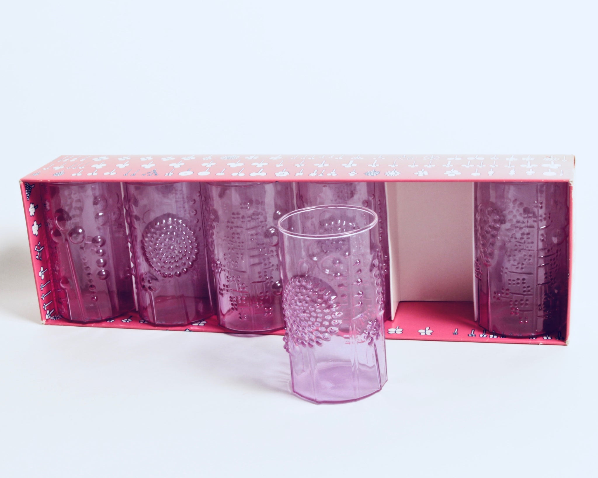 Oiva Toikka Flora glasses, amethyst, 15 cl 6 kpl – Bisarri