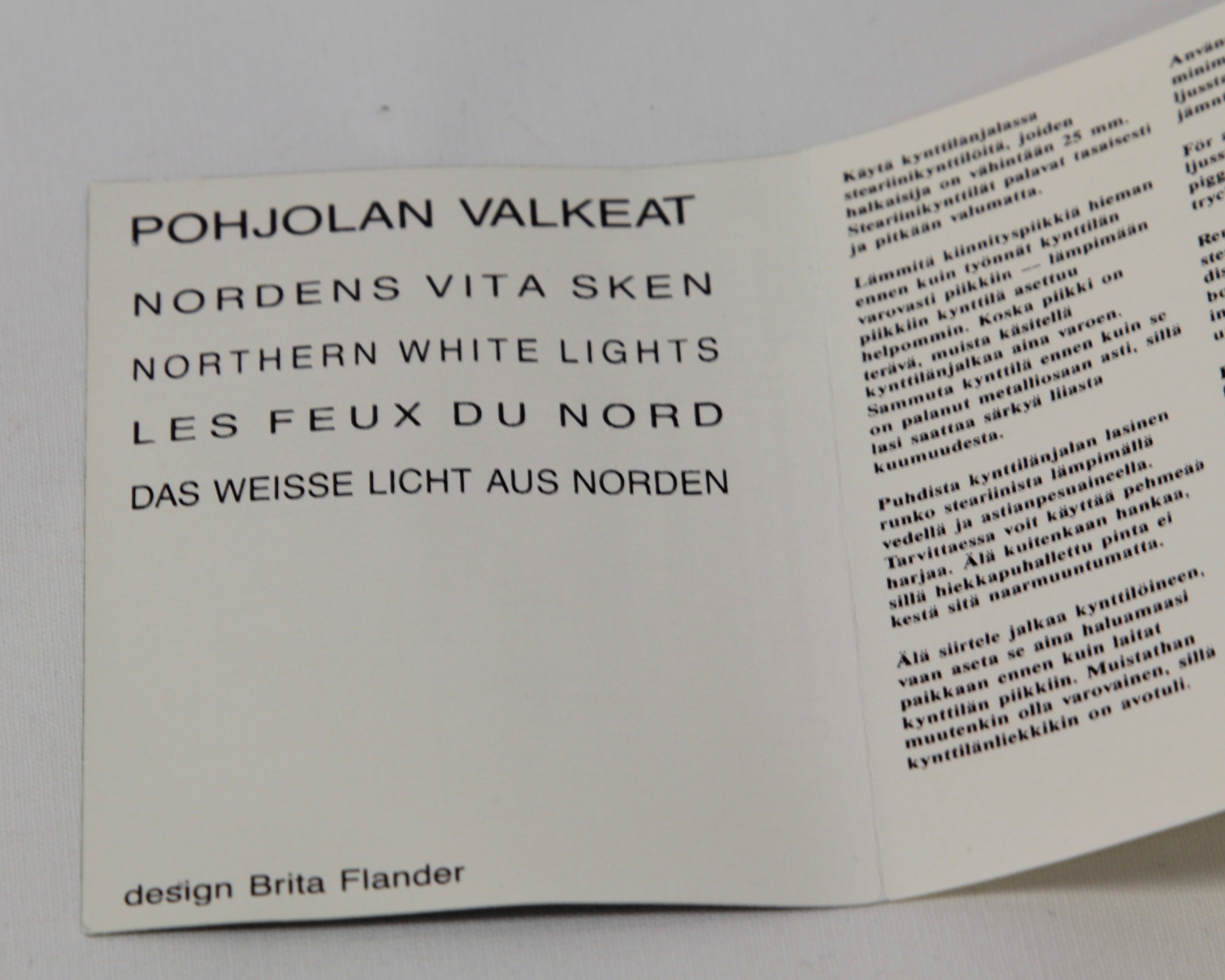 Brita Flander Pohjolan Valkeat kynttilänjalka 52 cm